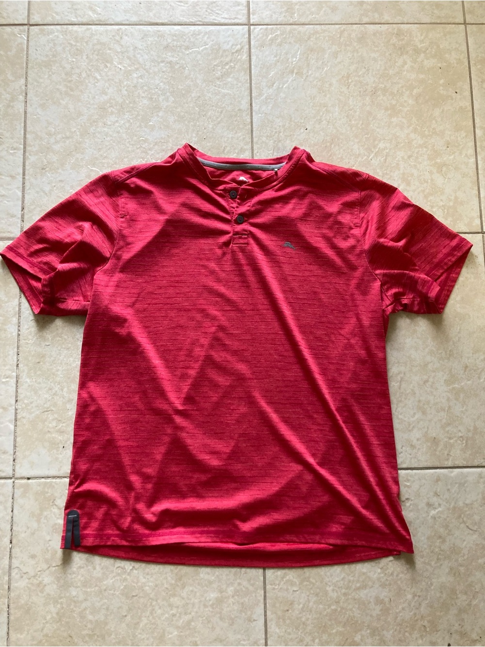 Tommy Bahama Red Short-Sleeve Henley Polo